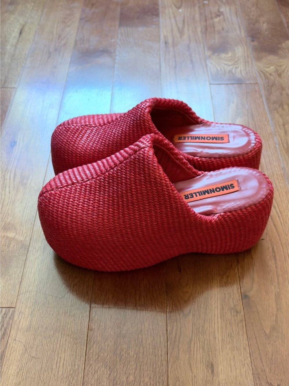 Simon Miller Raffia Bubble Clog Red Platform Size 37 - Picture 4 of 7